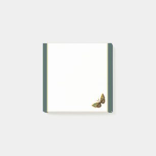 Verziertes Gold und Aquamariner Schmetterling 3"x3 Post-it Klebezettel