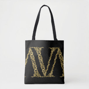 Verziertes Gold V Monogram Erstdesign auf einer be