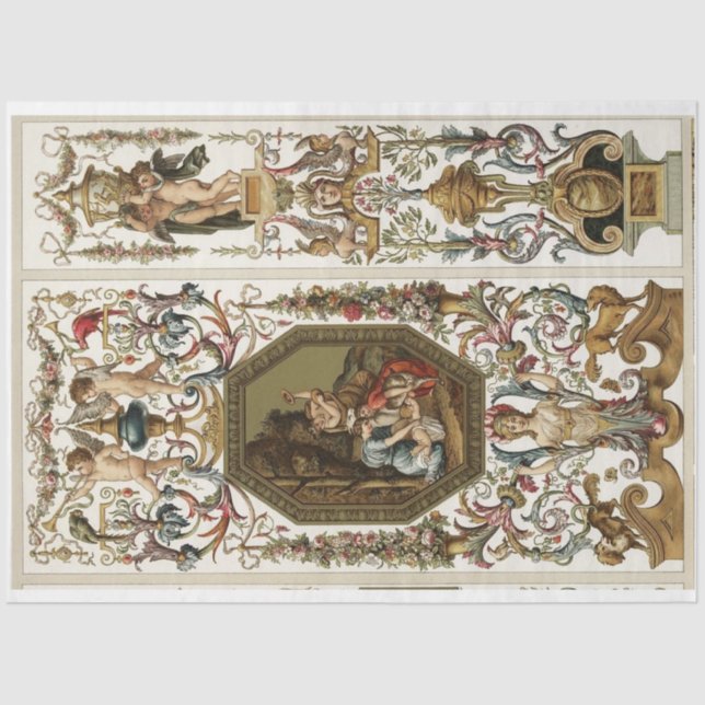 Verziertes Goldbarockpapier Seidenpapier (Vorderseite)