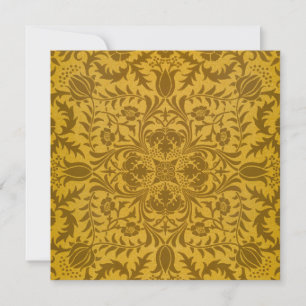 Verziertes goldenes Blumenmuster mit symmetrischen Dankeskarte