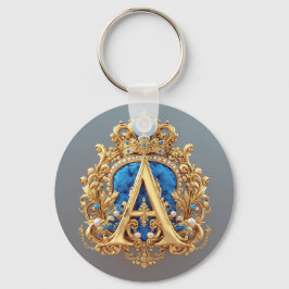 Verziertes goldenes Buchstabe A mit Kronenrahmen-D Schlüsselanhänger