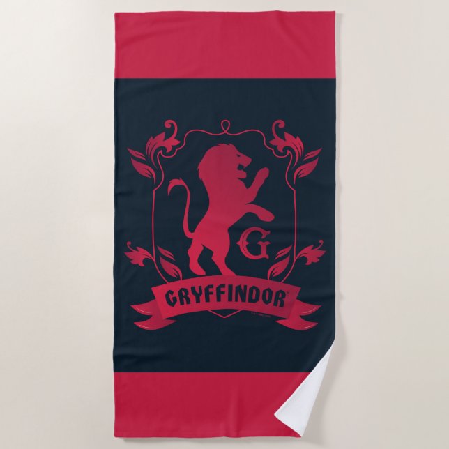 Verziertes GRYFFINDOR™-Wappen Strandtuch (Vorderseite)