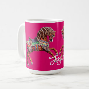 Verziertes hölzernes Karussellpferd Kaffeetasse