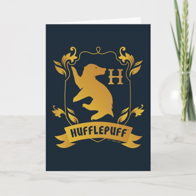 Verziertes HUFFLEPUFF™-Wappen Karte (Vorderseite)