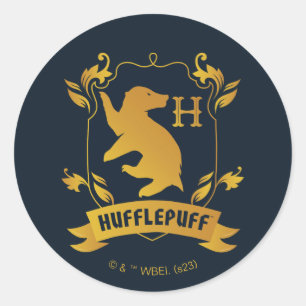 Verziertes HUFFLEPUFF™-Wappen Runder Aufkleber