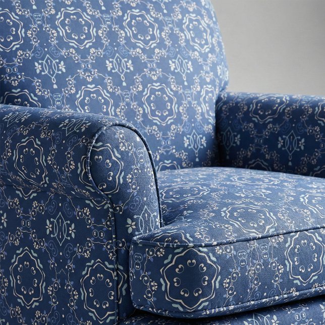 Verziertes klassisches Blaues und weißes Mittelmee Stoff (Von Creator hochgeladen)