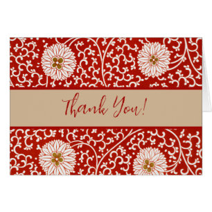 Verziertes klassisches Muster mit roter Blume