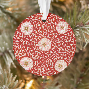 Verziertes klassisches Muster mit roter Blume Ornament