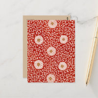 Verziertes klassisches Muster mit roter Blume