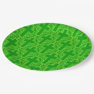 Verziertes Kreuz 1 Green-PAPER-PARTY-TELLER Pappteller