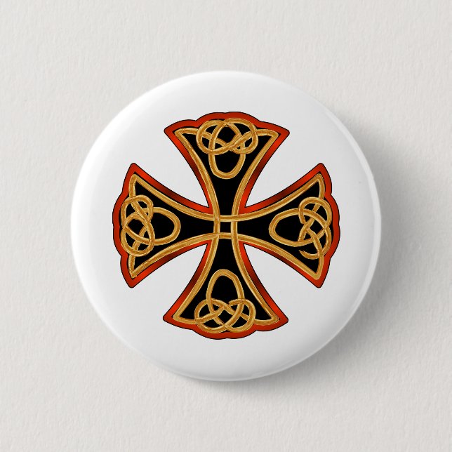 verziertes Kreuz mit Klammer Button (Vorderseite)