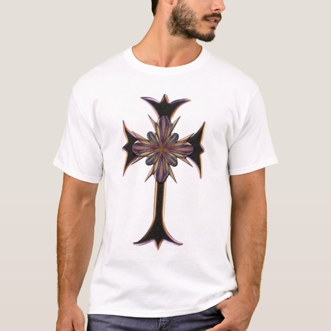 Verziertes Kreuz T-Shirt (Vorderseite)