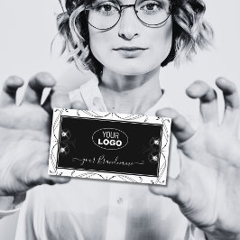 Verziertes Logo für schwarze und weiße schwarze Di Visitenkarte