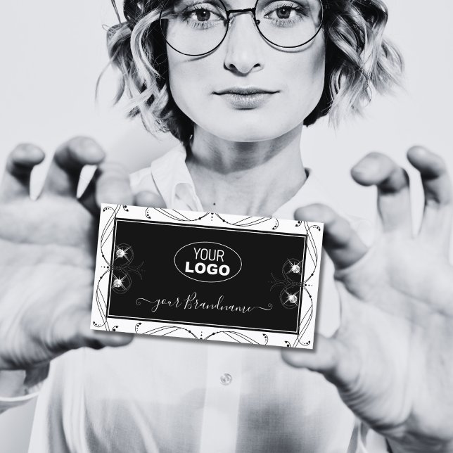 Verziertes Logo für schwarze und weiße schwarze Di Visitenkarte (Von Creator hochgeladen)