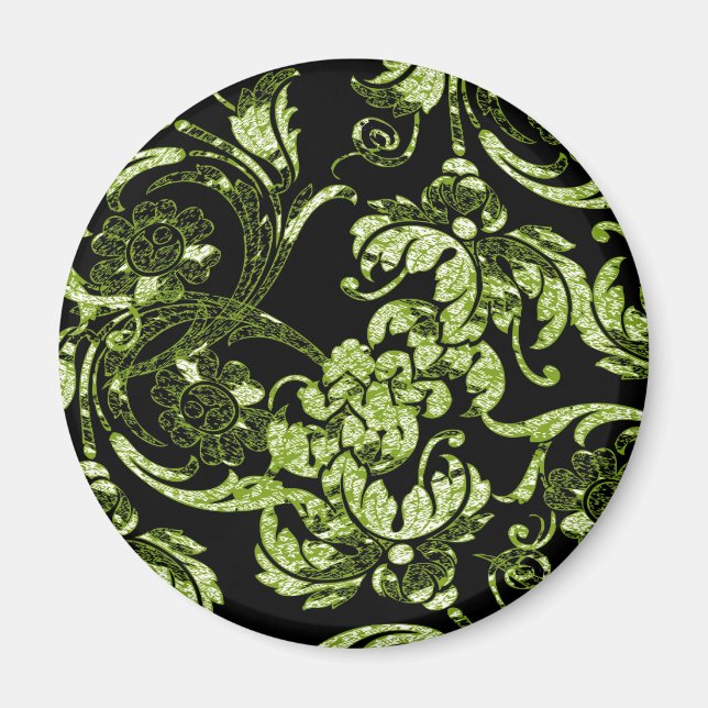 Verziertes Magnet in Grün und Schwarz (Vorne)