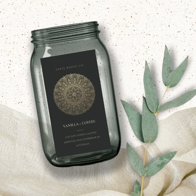 VERZIERTES MANDALA SILVER PALE GOLD BLACK CANDLE E (Von Creator hochgeladen)