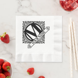 Verziertes Monogram Design Napkins Serviette
