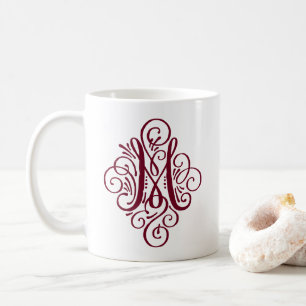 Verziertes Monogramm mit Schwung Personalized Kaffeetasse