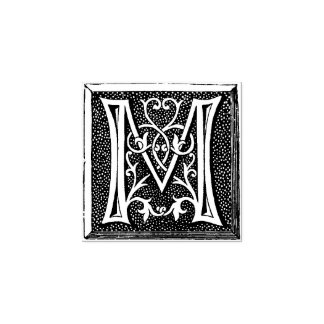 Verziertes Monogramm Vintager Anfangsbuchstabe Gummistempel