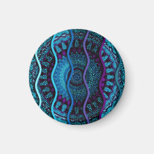 Verziertes Mosaik: Relief Wellen Textur. Magnet