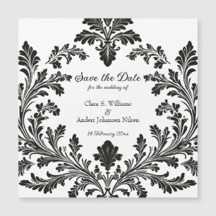 Verziertes Motiv Hochzeit, Save the Date, Magnet