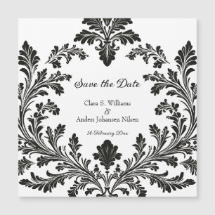 Verziertes Motiv Hochzeit, Save the Date, Magnet