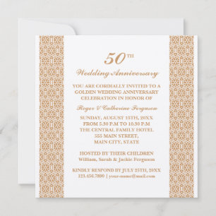 Verziertes Pattern Hochzeit Jahrestag Einladung