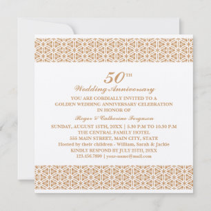 Verziertes Pattern Hochzeit Jahrestag Einladung