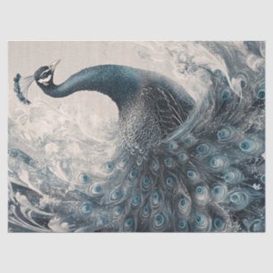 Verziertes Pfauenbecken Seidenpapier