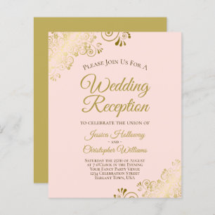 Verziertes Pink & Gold Budget Hochzeitsempfang ein