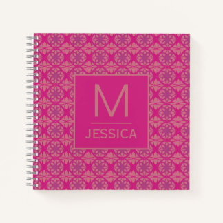 Verziertes Rosa Lila Geometrisches Muster Personal Notizbuch