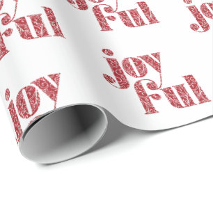 Verziertes, rotes Joyful-Typografie-Wrapping-Papie Geschenkpapier