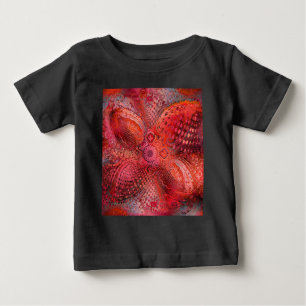 Verziertes rotes symmetrisches Paisleymuster Baby T-shirt