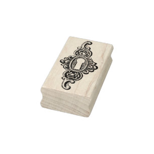 Verziertes Schlüsselloch-Vintage Gummistempel