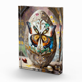 Verziertes Schmetterlingseier Fotoblock