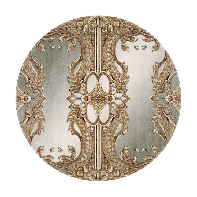 Verziertes Schneidboard Gold Schneidebrett (Vorderseite)