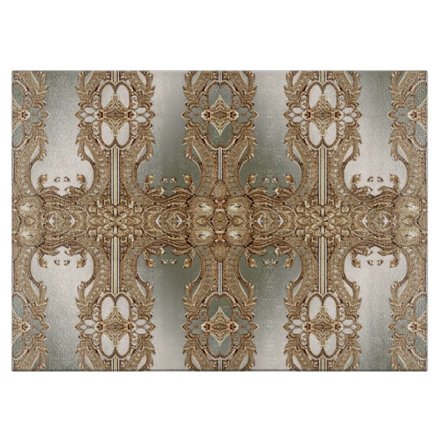 Verziertes Schneidboard Gold Schneidebrett (Vorderseite)