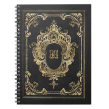 Verziertes Schwarz/Gold-Frame-Notebook