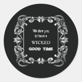 Verziertes Schwarzes Halloween Runder Aufkleber