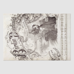 Verziertes Script Songbook Music Lady Bird Decoupa Seidenpapier