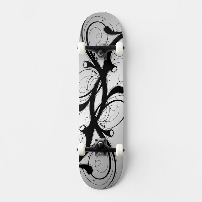Verziertes Silber Skateboard (Vorderseite)