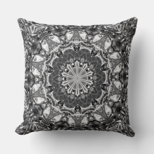 Verziertes Silver Mandala Throw Kissen