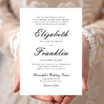 Verziertes Skript für Schwarz-Weiß-Hochzeit