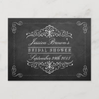 Verziertes Swirl Chalkboard Brautparty Rezept Kart