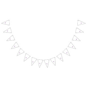 Verziertes, symmetrisches Design mit lila, rosa un Wimpelkette