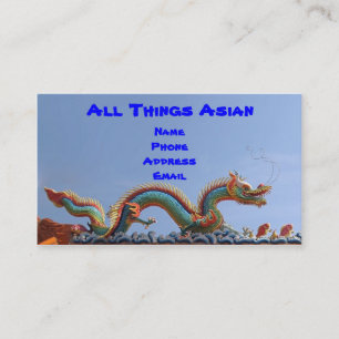 Verziertes Tempel-Dach mit Drachen Visitenkarte