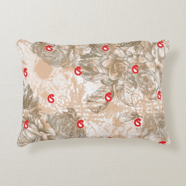 Verziertes Textildesign mit Blumenmuster in Dekokissen (Vorderseite)