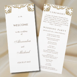 Verziertes Vintages Barock-Hochzeitsprogramm Programm