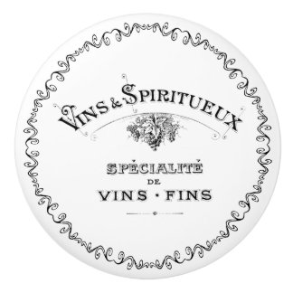 Verziertes Vintages Weinetikett Keramikknauf