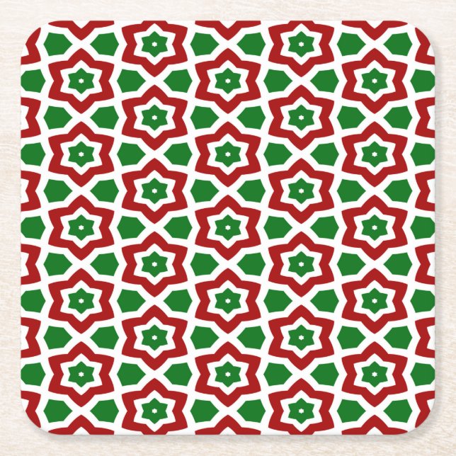 Verziertes Weihnachtsmuster Rechteckiger Pappuntersetzer (Vorderseite)